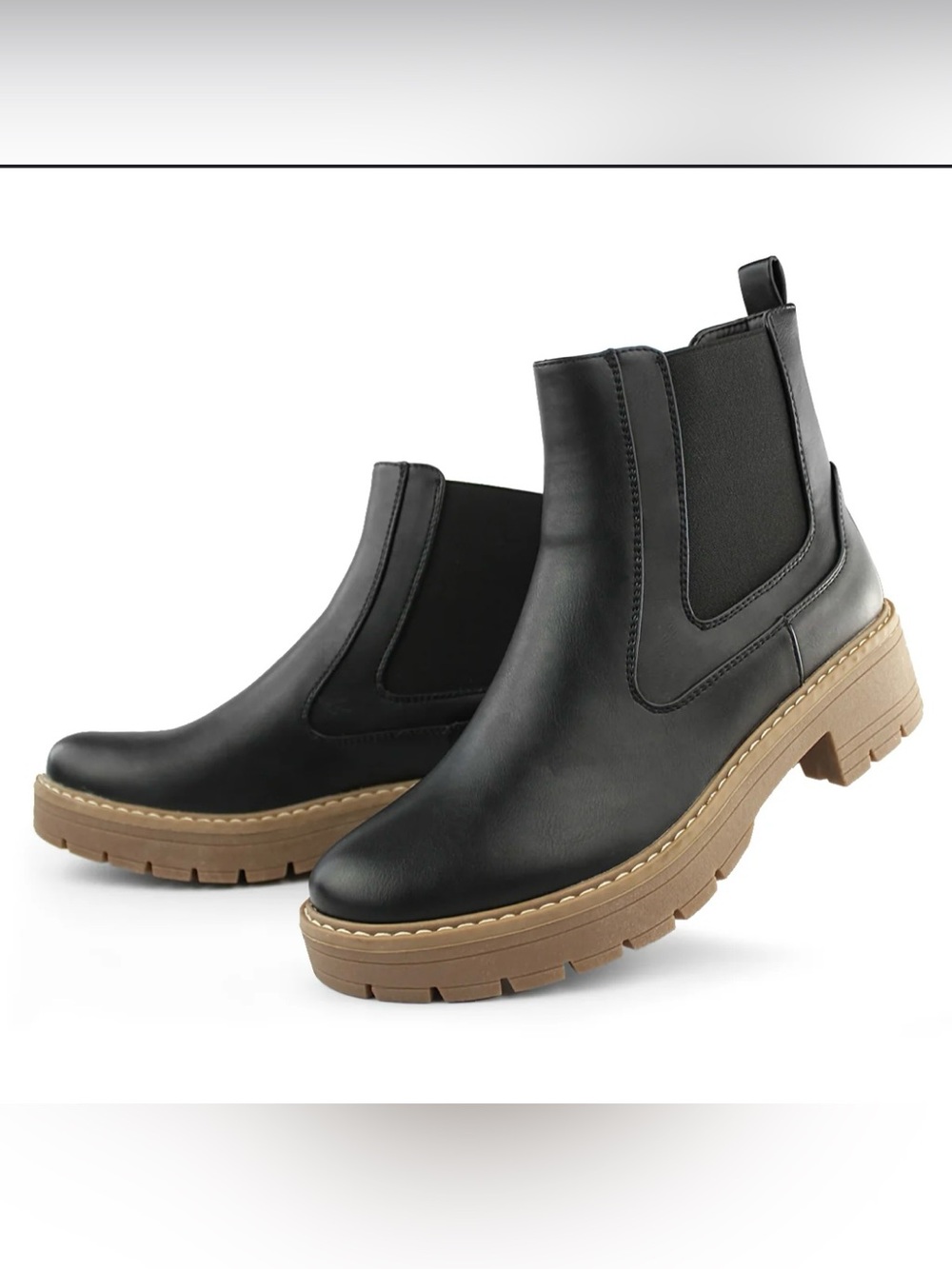 Hawkwell Women’s Slip On Chunky Heel Chelsea Boots / Black / Size: 10